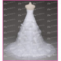 Latest Dress Designs A-line Scalloped Neckline Ruched Pick-ups Wedding Dresses Made in China